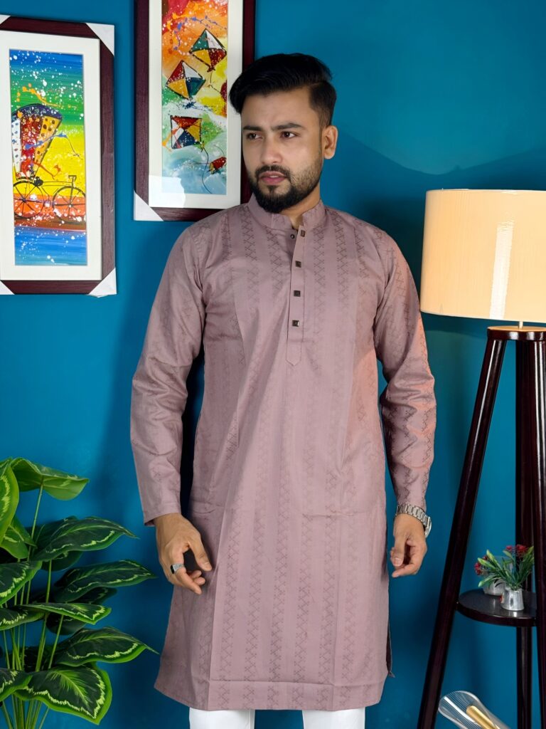 Premium Cotton Punjabi – Soft Pink